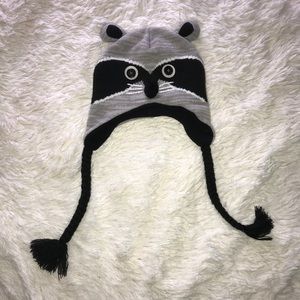 Kid's Button Eye Raccoon Hat